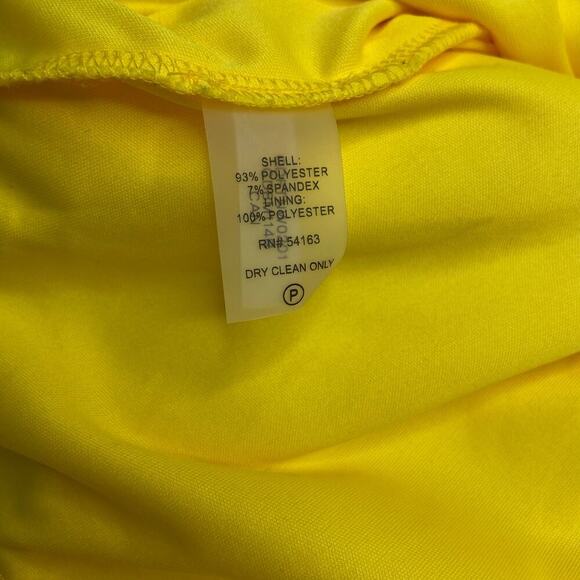 Calvin Klein Size 10 Bright Yellow Sheath Scuba Neoprene Dress Classic Career - Picture 9 of 15